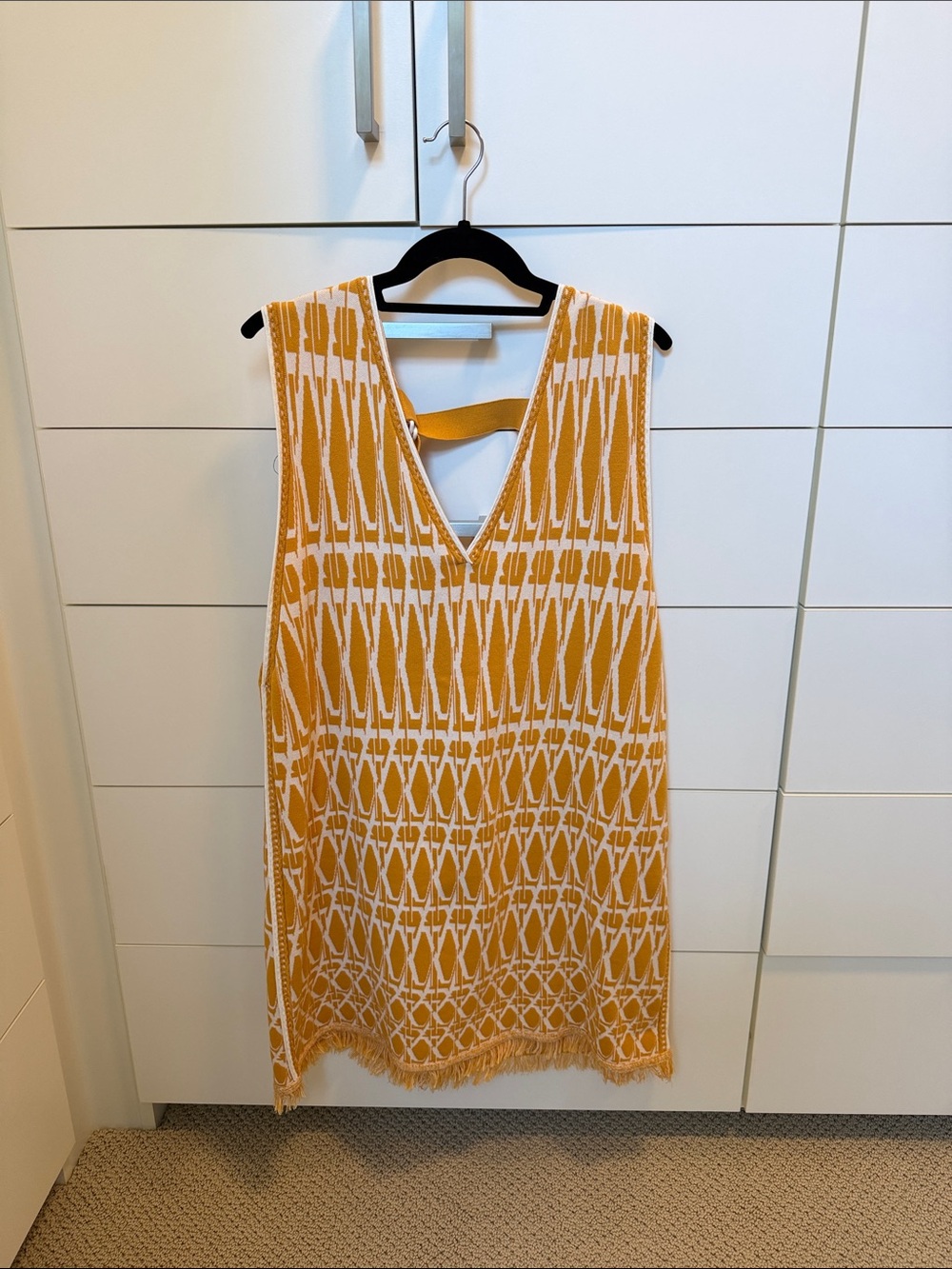 Diane Von Furstenberg Yellow and White Knit Dress